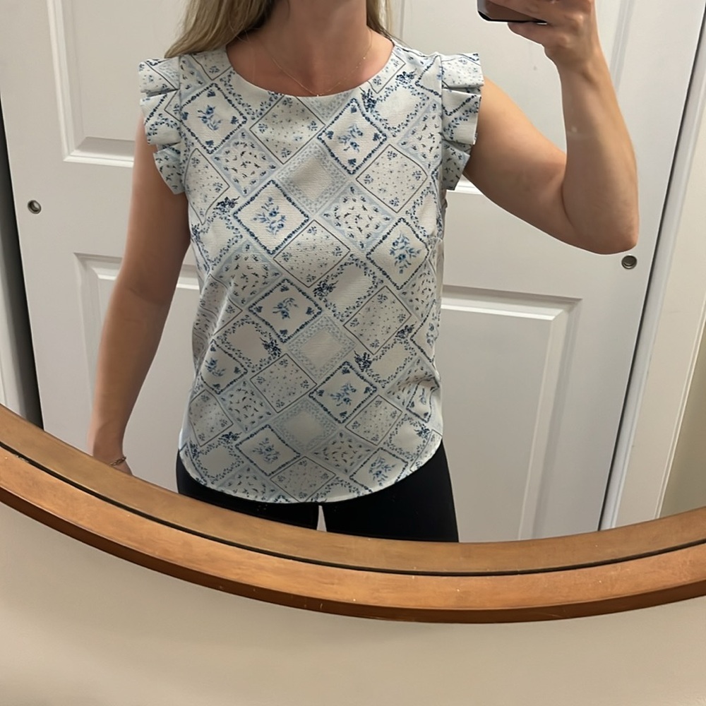 Blue sheer work shirt